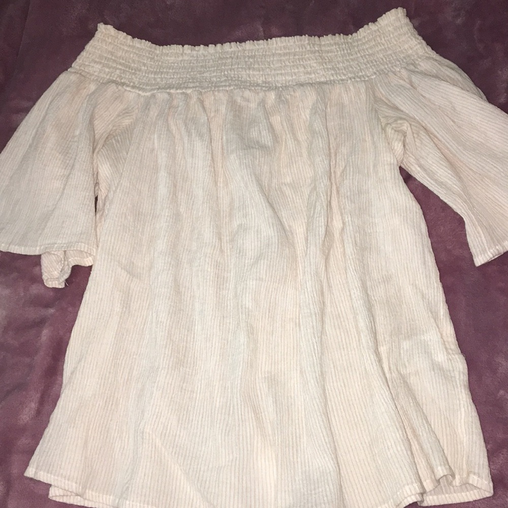 CAVALINI off the shoulder ruffled top